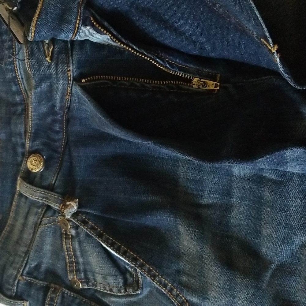 R13 Mid Rise Tapered Leg Jeans Size 28 Mid Wash Blue - Picture 12 of 13